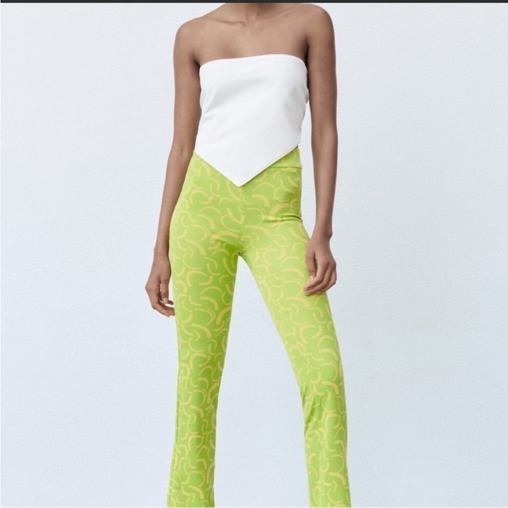Zara NWT jacquard pull on pants SIZE EXTRA SMALL - Picture 9 of 9